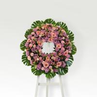 Corona de flor rosada variada premium